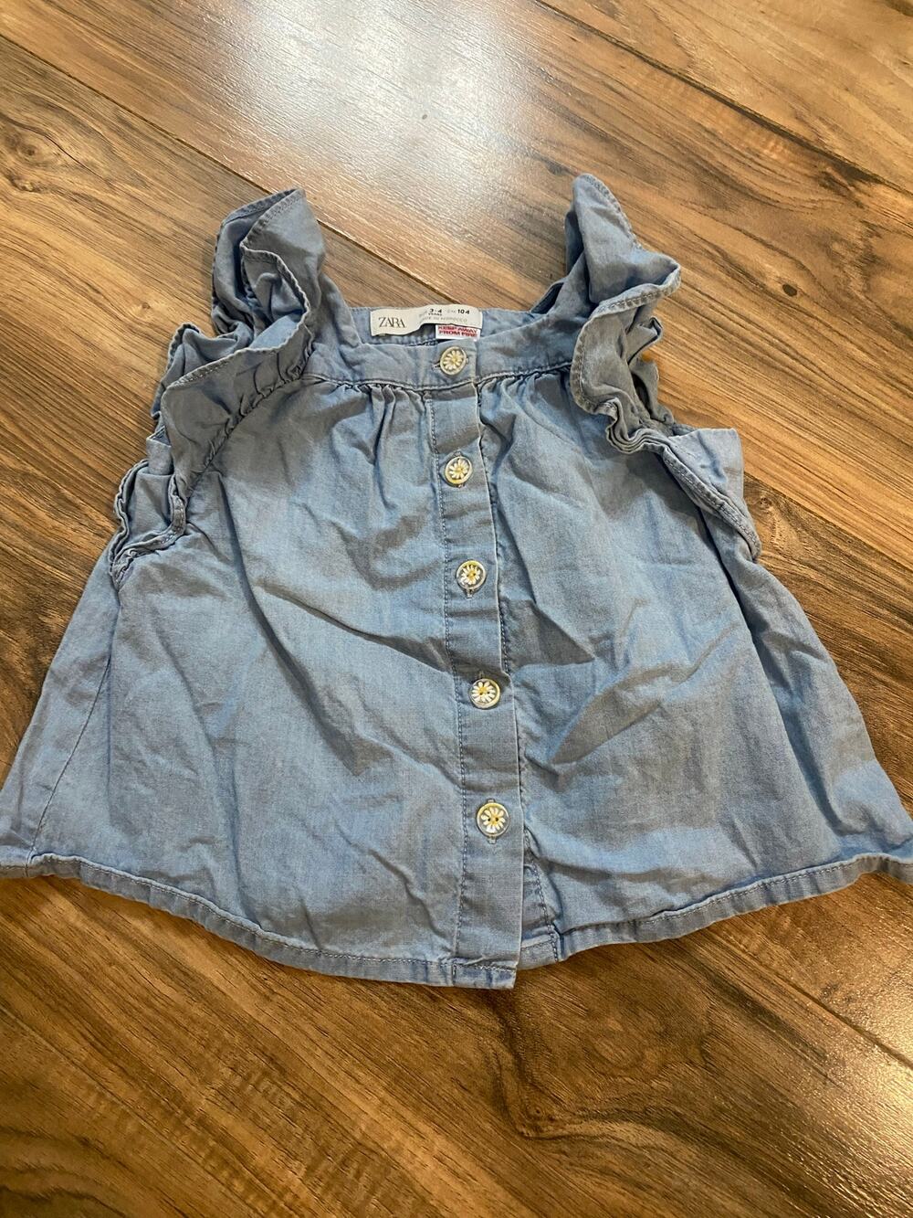 Zara girls kids Denim top SZ 3-4